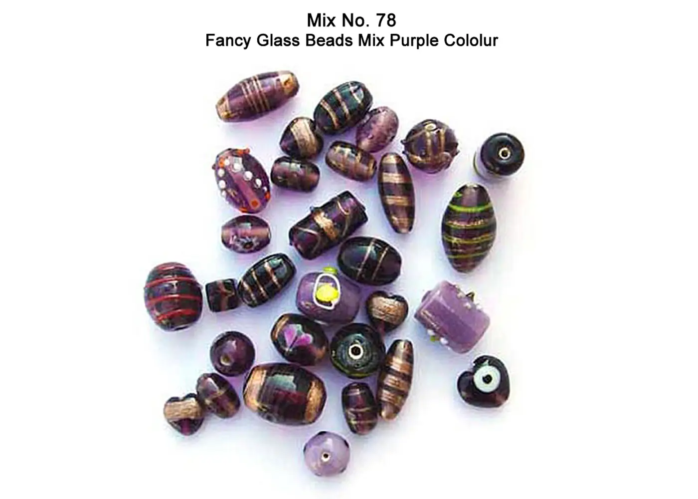 Fancy Glass Beads in Purple color